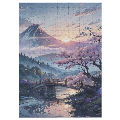 Japan Style Holzpuzzle Erwachsene - 300 Teiliges Jigsaw Knobelspiel - Puzzle Für Erwachsene & Kinder - Outdoor & Reisespielzeug - Geduldspiel （42×30cm） von GGJJTT