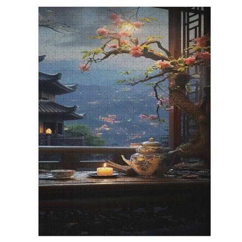 Japan Style -Puzzle, 500 Teile,Holzpuzzle Für Erwachsene Kinder, Lustiges Spielzeug, Denkspiel, Spielzeug, Bildungsspiel, Herausforderung, Pädagogisch, （55×41cm） von GGJJTT