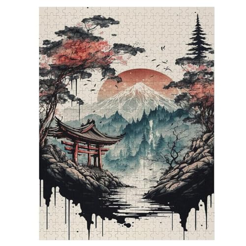 Japan Style-Puzzle Für Erwachsene, 500 Teile, Holzpuzzle, Kinderpuzzle, Dekompressionsspiel, Spielzeugpuzzle （55×41cm） von GGJJTT