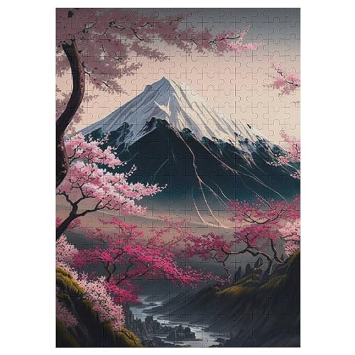 Japanische Kirschblüten Puzzle Für Erwachsene 300 Teile Premium 100% Recyceltes Brett Zum Lernen, Lernspielzeug, Familienspiele Kinder Holzpuzzle （42×30cm） von GGJJTT