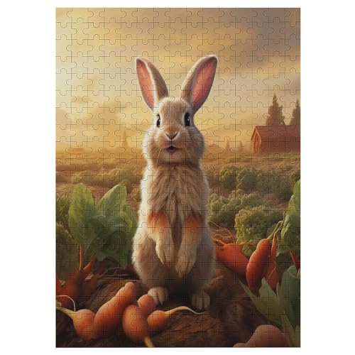 Kaninchen Puzzles 300 Teile Erwachsener Kniffel Spaß Für Die Ganze Familie - 300 Puzzleteilige Motive, Holzpuzzle Kinder Erwachsene, Impossible Puzzle Schwer （42×30cm） von GGJJTT