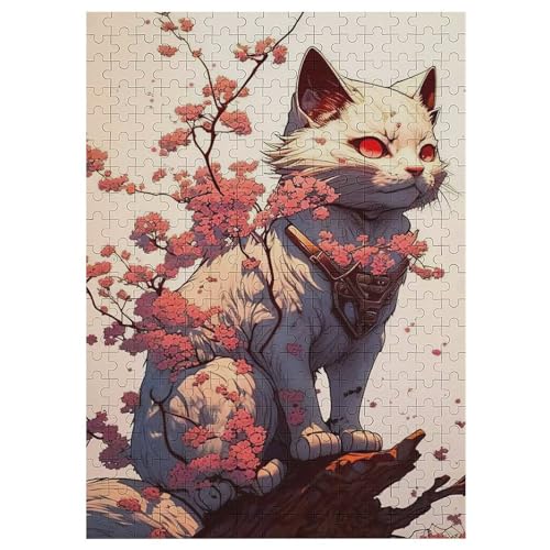 Katze,300 Teile,Holzpuzzle,einzigartiges Puzzle,kreatives Puzzle,Geschenk Für Erwachsene,Familienspiel,Herausforderungsaktivität,（42×30cm） von GGJJTT