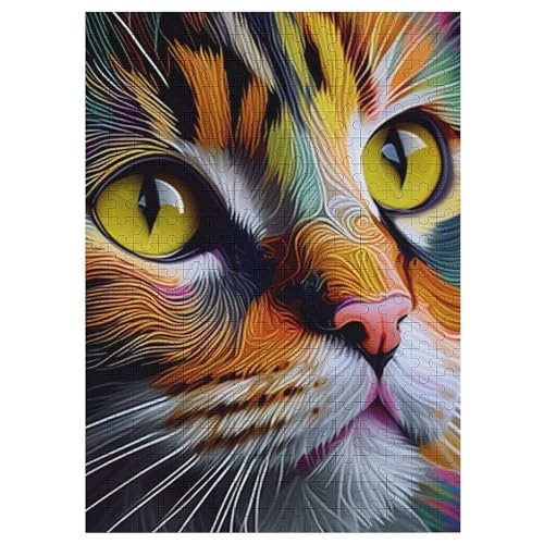 Katze,300 Teile,Holzpuzzle,einzigartiges Puzzle,kreatives Puzzle,Geschenk Für Erwachsene,Familienspiel,Herausforderungsaktivität,（42×30cm） von GGJJTT