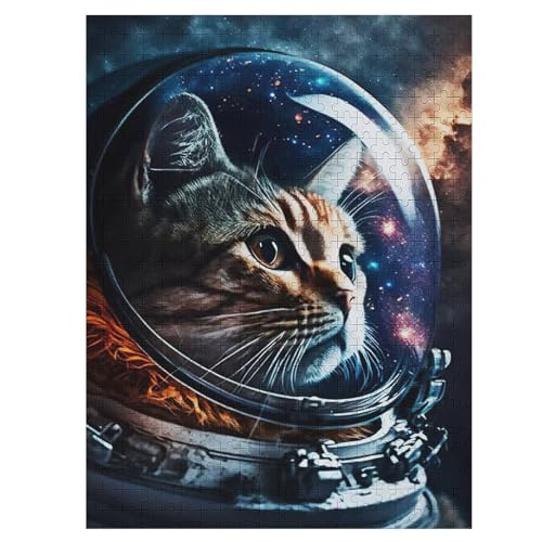 Katze 500 Teile Puzzle, Holzpuzzle, Puzzles Für Erwachsene Kinder, 500 Teile Puzzle Für Jugendliche & Erwachsene Lernspiel Herausforderungsspielzeug （55×41cm） von GGJJTT