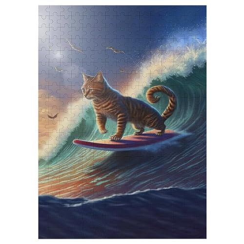 Katze-Puzzle Für Erwachsene, 300 Teile, Holzpuzzle, Kinderpuzzle, Dekompressionsspiel, Spielzeugpuzzle （42×30cm） von GGJJTT