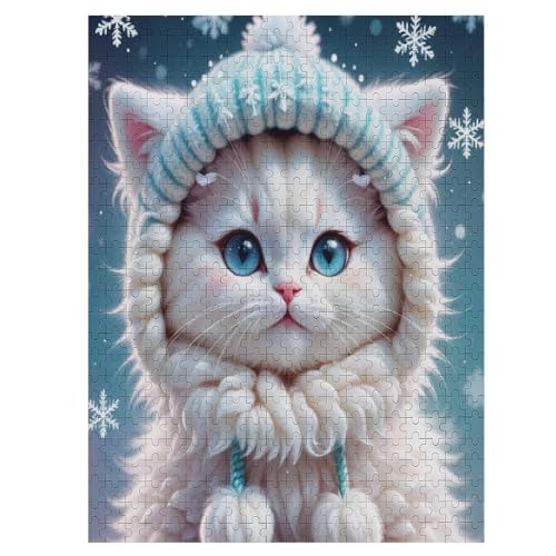 Katze Puzzles 500 Teile Erwachsener Kniffel Spaß Für Die Ganze Familie - 500 Puzzleteilige Motive, Holzpuzzle Kinder Erwachsene, Impossible Puzzle Schwer （55×41cm） von GGJJTT