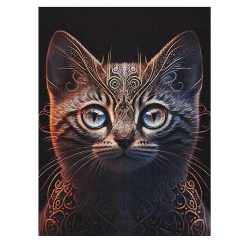 Katze Puzzles 500 Teile Erwachsener Kniffel Spaß Für Die Ganze Familie - 500 Puzzleteilige Motive, Holzpuzzle Kinder Erwachsene, Impossible Puzzle Schwer （55×41cm） von GGJJTT