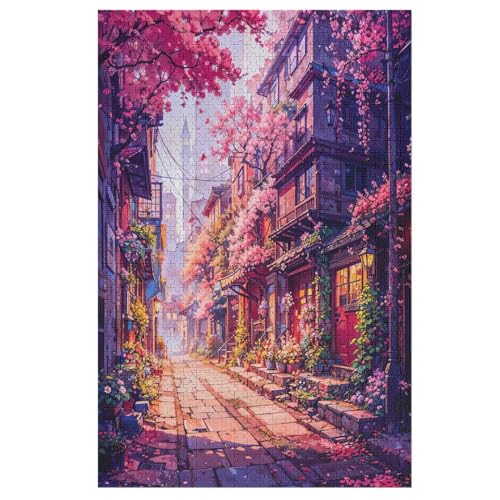 Kirschbaum, japanische Kunst Holzpuzzle Erwachsene - 1000 Teiliges Jigsaw Knobelspiel - Puzzle & Kinder - Outdoor & Reisespielzeug 78×53cm von GGJJTT