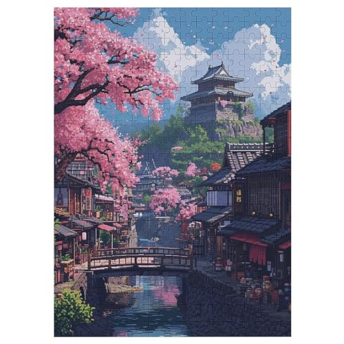 Kirschbaum Japan Kunst 300 Teile Premium-Puzzles Für Erwachsene Kinder- Holzpuzzles Spaß Und Lernspiele - Perfekte Puzzle-Geschenke （42×30cm） von GGJJTT