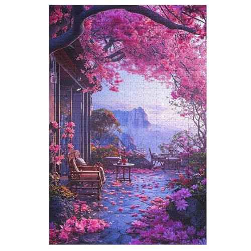 Kirschbaum Japan Kunst Holzpuzzle 1000 Teile Klassische Puzzles Erwachsene Kinder Puzzle DIY Kit Holzspielzeug Einzigartiges Geschenk Moderne Wohnkultur （78×53cm） von GGJJTT