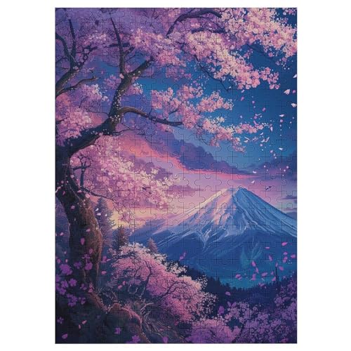 Kirschbaum Japan Kunst Holzpuzzle 300 Teile Klassische Puzzles Erwachsene Kinder Puzzle DIY Kit Holzspielzeug Einzigartiges Geschenk Moderne Wohnkultur （42×30cm） von GGJJTT