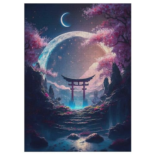 Kirschbaum Japan Kunst Puzzles 300 Teile Für Jugendliche Kreatives Holzpuzzlespielzeug Familienspiel Schwierigkeitsgrad Herausforderungspuzzles （42×30cm） von GGJJTT