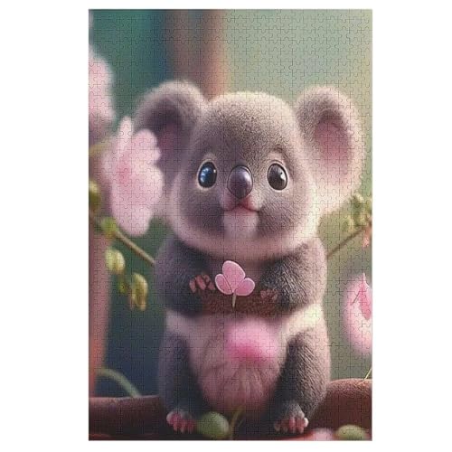 Koala Holzpuzzle 1000 Teile, Knobelspiele Für Erwachsene, Teenager, Puzzles Unmögliche - Kinder Puzzle Zimmer Deko （78×53cm） von GGJJTT