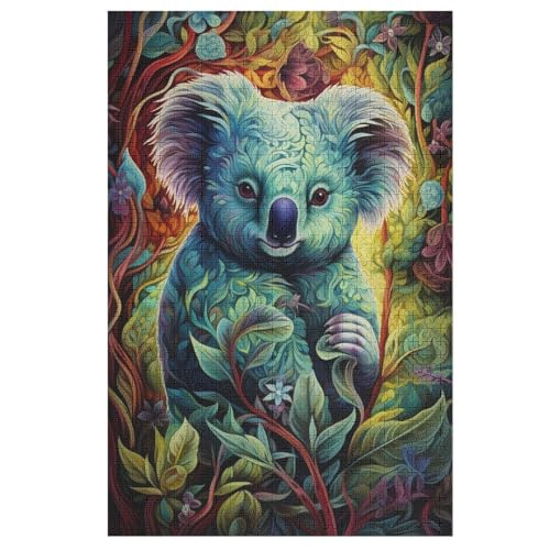 Koala Puzzle 1000 Teile, Holzpuzzle Für Erwachsene Kinder, Impossible Puzzles, Geschicklichkeitsspiel Für Die Ganze Familie 78×53cm von GGJJTT