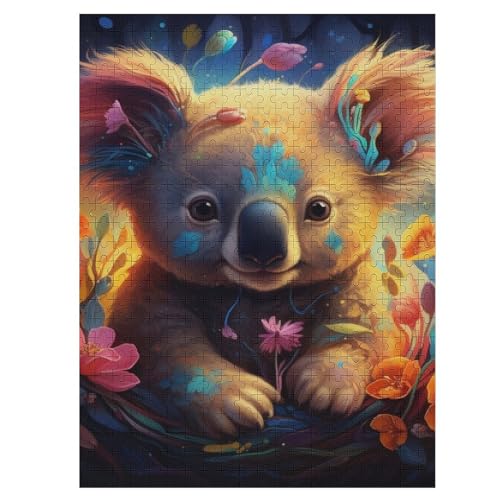 Koala Puzzles 500 Teile Für Jugendliche Kreatives Holzpuzzlespielzeug Familienspiel Schwierigkeitsgrad Herausforderungspuzzles （55×41cm） von GGJJTT