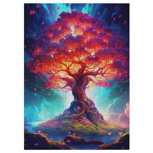 Kosmischer Lebensbaum 300 Teile Premium-Puzzles Für Erwachsene Kinder- Holzpuzzles Spaß Und Lernspiele - Perfekte Puzzle-Geschenke （42×30cm） von GGJJTT