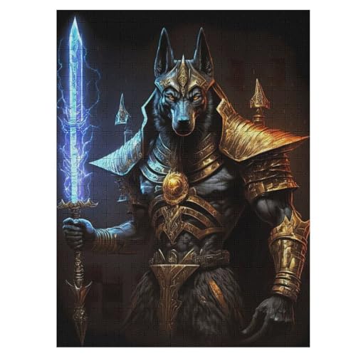 Krieger-Anubis Holzpuzzle 500 Teile Klassische Puzzles Erwachsene Kinder Puzzle DIY Kit Holzspielzeug Einzigartiges Geschenk Moderne Wohnkultur （55×41cm） von GGJJTT