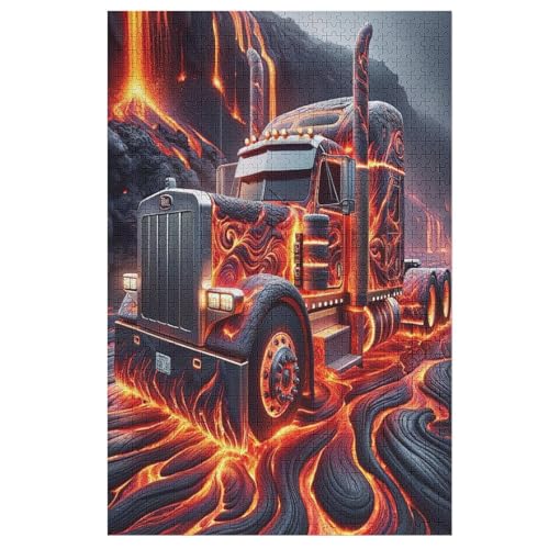 LKW Puzzles 1000 Teile Erwachsener Kniffel Spaß Für Die Ganze Familie - 1000 Puzzleteilige Motive, Holzpuzzle Kinder Erwachsene, Impossible Puzzle Schwer （78×53cm） von GGJJTT