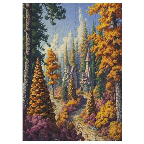 Landscape Holzpuzzle Erwachsene - 300 Teiliges Jigsaw Knobelspiel - Puzzle Für Erwachsene & Kinder - Outdoor & Reisespielzeug - Geduldspiel （42×30cm） von GGJJTT