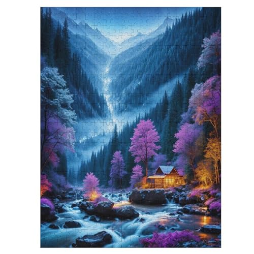 Landschaft 500 Teile Puzzle Für Erwachsene, Herausforderung Puzzles - Familienpuzzle Verringerter Druck Schwieriges Puzzle Rahmen Holzpuzzle Für Erwachsene Kinder 12+ （55×41cm） von GGJJTT