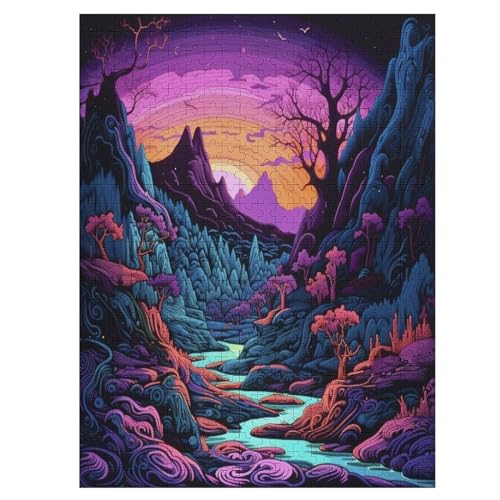 Landschaft Holzpuzzle 500 Stück Puzzles Für Erwachsene Teenager Stress Abbauen Familien-Puzzlespiel Poster 500-teiliges Puzzle Kinder Lernspiel Spielzeug Geschenk （55×41cm） von GGJJTT