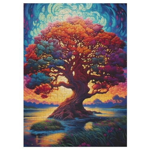 Lebensbaum Yggdrasil 300 Teile Puzzles, Wood Craft, Hochwertiges Modernes Puzzle, DIY, Für Erwachsene Und Kinder Ab 12 Jahren Holz, Puzzle （42×30cm） von GGJJTT