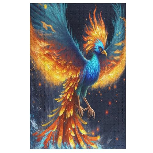 Legendary Blue Phönixes Holzpuzzle 1000 Stück Puzzles Für Erwachsene Teenager Stress Abbauen Familien-Puzzlespiel Poster 1000-teiliges Puzzle Kinder Lernspiel Spielzeug Geschenk （78×53cm） von GGJJTT