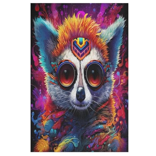 Lemur-Puzzle Für Erwachsene, 1000-teilige Puzzles Für Teenager Und Kinder, Kreative Puzzles Für Die Familie, Herausfordernde Spiele, Spielzeug, Geschenke （78×53cm） von GGJJTT