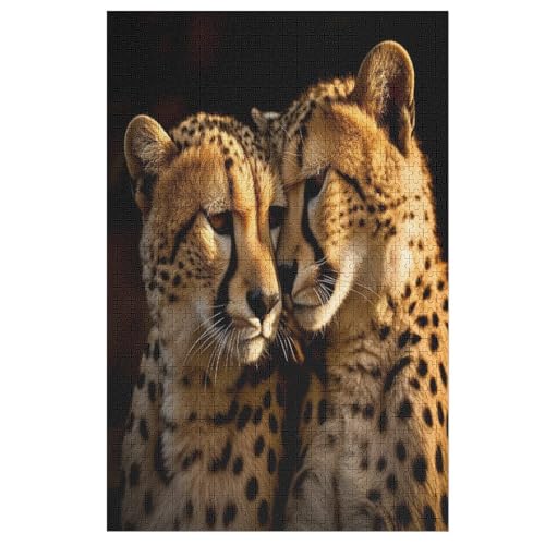 Leopard Holzpuzzle Erwachsene - 1000 Teiliges Jigsaw Knobelspiel - Puzzle Für Erwachsene & Kinder - Outdoor & Reisespielzeug - Geduldspiel （78×53cm） von GGJJTT