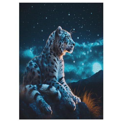 Leopard -Puzzle, 300 Teile,Holzpuzzle Für Erwachsene Kinder, Lustiges Spielzeug, Denkspiel, Spielzeug, Bildungsspiel, Herausforderung, Pädagogisch, （42×30cm） von GGJJTT