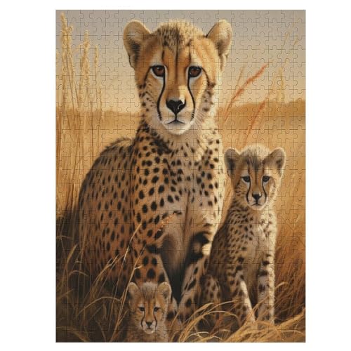 Leopard – Puzzle 500 Teile, Holzpuzzle, Herausforderndes Geschicklichkeitsspiel Für Die Ganze Familie, Kinder Erwachsenenpuzzle Ab 12 Jahren （55×41cm） von GGJJTT