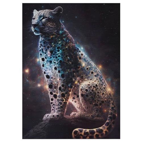 Leopard-Puzzle Für Erwachsene, 300 Teile, Holzpuzzle, Kinderpuzzle, Dekompressionsspiel, Spielzeugpuzzle （42×30cm） von GGJJTT