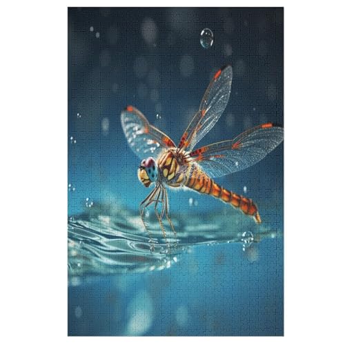 Libelle Holzpuzzle 1000 Teile, Knobelspiele Für Erwachsene, Teenager, Puzzles Unmögliche - Kinder Puzzle Zimmer Deko （78×53cm） von GGJJTT