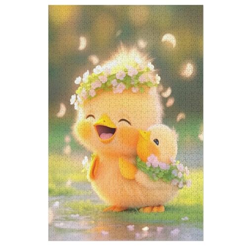 Little Yellow Ente Holzpuzzle 1000 Teile, Knobelspiele Für Erwachsene, Teenager, Puzzles Unmögliche - Kinder Puzzle Zimmer Deko （78×53cm） von GGJJTT