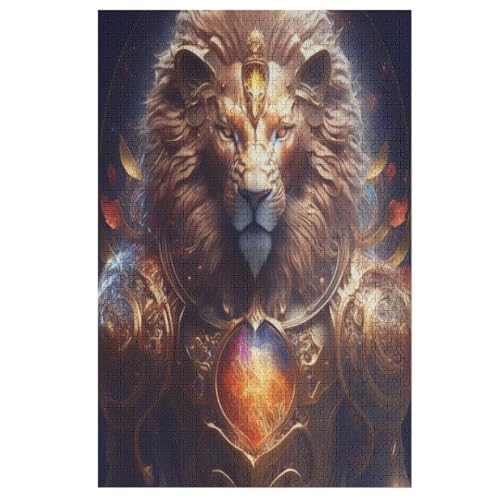 Löwe,1000 Teile,Holzpuzzle,einzigartiges Puzzle,kreatives Puzzle,Geschenk Für Erwachsene,Familienspiel,Herausforderungsaktivität,（78×53cm） von GGJJTT