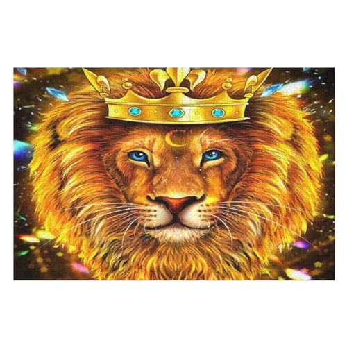 Löwe Holzpuzzle 1000 Teile, Knobelspiele Für Erwachsene, Teenager, Puzzles Unmögliche - Kinder Puzzle Zimmer Deko （75×50cm） von GGJJTT