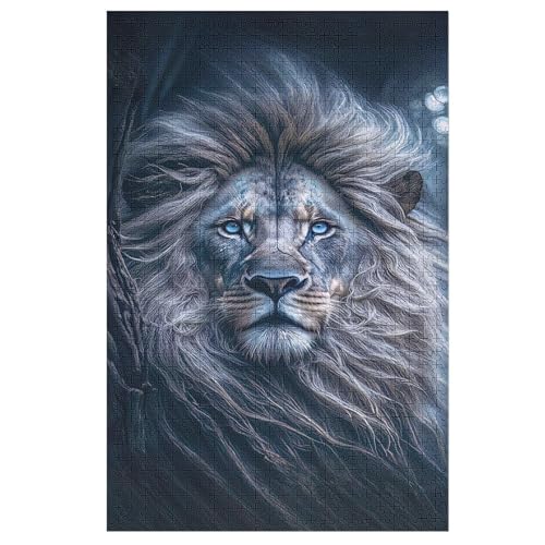 Löwe Holzpuzzle Für Erwachsene Teenager Stress Abbauen Familien-Puzzlespiel Poster 1000-teiliges Puzzle Kinder Lernspiel 78×53cm von GGJJTT