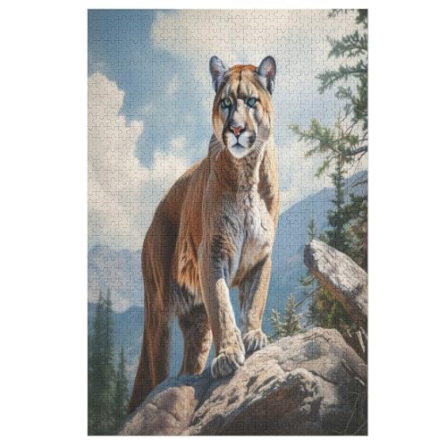 Löwe Holzpuzzle Für Erwachsene Teenager Stress Abbauen Familien-Puzzlespiel Poster 1000-teiliges Puzzle Kinder Lernspiel 78×53cm von GGJJTT