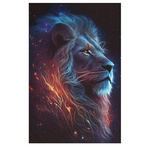 Löwe Puzzles 1000 Teile Erwachsener Kniffel Spaß Für Die Ganze Familie, Holzpuzzle Kinder Erwachsene, Impossible Puzzle Schwer 78×53cm von GGJJTT