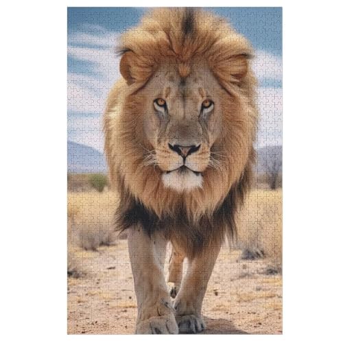 Löwe Puzzles 1000 Teile Erwachsener Kniffel Spaß Für Die Ganze Familie - 1000 Puzzleteilige Motive, Holzpuzzle Kinder Erwachsene, Impossible Puzzle Schwer （78×53cm） von GGJJTT