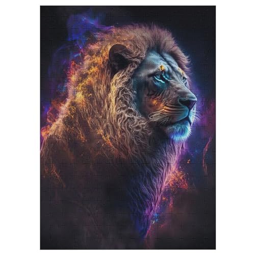 Löwe Puzzles 300 Teile Erwachsener Kniffel Spaß Für Die Ganze Familie - 300 Puzzleteilige Motive, Holzpuzzle Kinder Erwachsene, Impossible Puzzle Schwer （42×30cm） von GGJJTT