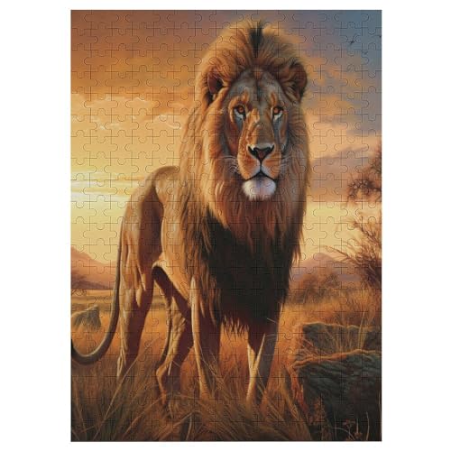 Löwe Puzzles 300 Teile Erwachsener Kniffel Spaß Für Die Ganze Familie - 300 Puzzleteilige Motive, Holzpuzzle Kinder Erwachsene, Impossible Puzzle Schwer （42×30cm） von GGJJTT