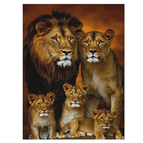 Löwe Puzzles 500 Teile Erwachsener Kniffel Spaß Für Die Ganze Familie - 500 Puzzleteilige Motive, Holzpuzzle Kinder Erwachsene, Impossible Puzzle Schwer （55×41cm） von GGJJTT