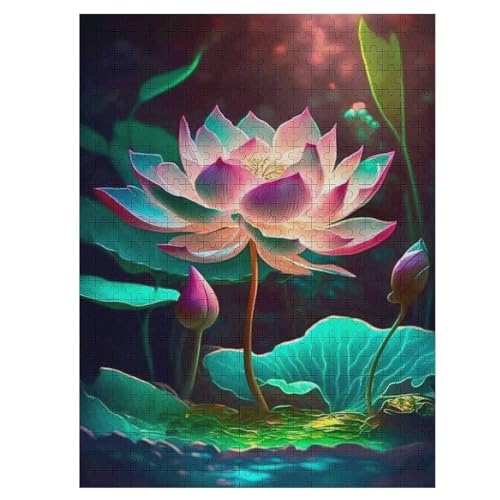 Lotus 500 Teile Premium-Puzzles Für Erwachsene Kinder- Holzpuzzles Spaß Und Lernspiele - Perfekte Puzzle-Geschenke （55×41cm） von GGJJTT