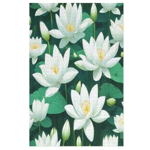 Lotus Holzpuzzle 1000 Teile Klassische Puzzles Erwachsene Kinder Puzzle DIY Kit Holzspielzeug Einzigartiges Geschenk Moderne Wohnkultur （78×53cm） von GGJJTT