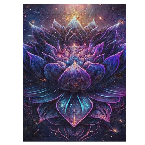 Lotusblume 500 Teile Puzzle Für Erwachsene, Herausforderung Puzzles - Familienpuzzle Verringerter Druck Schwieriges Puzzle Rahmen Holzpuzzle Für Erwachsene Kinder 12+ （55×41cm） von GGJJTT