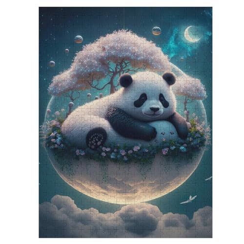 Majestic Panda Bear Puzzles 500 Teile Erwachsener Kniffel Spaß Für Die Ganze Familie - 500 Puzzleteilige Motive, Holzpuzzle Kinder Erwachsene, Impossible Puzzle Schwer （55×41cm） von GGJJTT