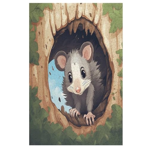 Maus Holzpuzzle Erwachsene - 1000 Teiliges Jigsaw Knobelspiel - Puzzle Für Erwachsene & Kinder - Outdoor & Reisespielzeug （78×53cm） von GGJJTT