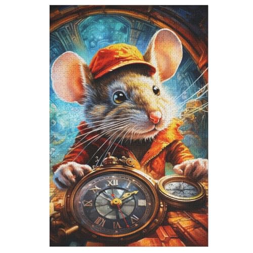 Maus -Puzzle, 1000 Teile,Holzpuzzle Für Erwachsene Kinder, Lustiges Spielzeug, Denkspiel, Spielzeug, Bildungsspiel, Herausforderung, Pädagogisch, （78×53cm） von GGJJTT