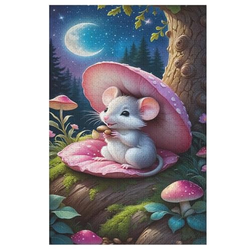 Maus Puzzle 1000 Teile, Holzpuzzle Für Erwachsene, Impossible Puzzle, Geschicklichkeitsspiel Für Die Ganze Familie, Puzzle Farbenfrohes Legespiel Kinder Puzzles （78×53cm） von GGJJTT